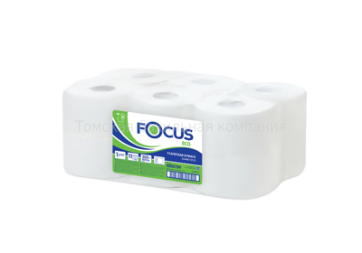 Туалетная бумага FOCUS Eco Jumbo в рулоне 200 м, 1 слой, белая (упаковка 12 шт) 5050784