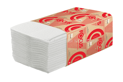 Салфетки белые для диспенсера V-сложение FOCUS Premium 16.8*23 см, 2 слоя, 200 листов / 5049941